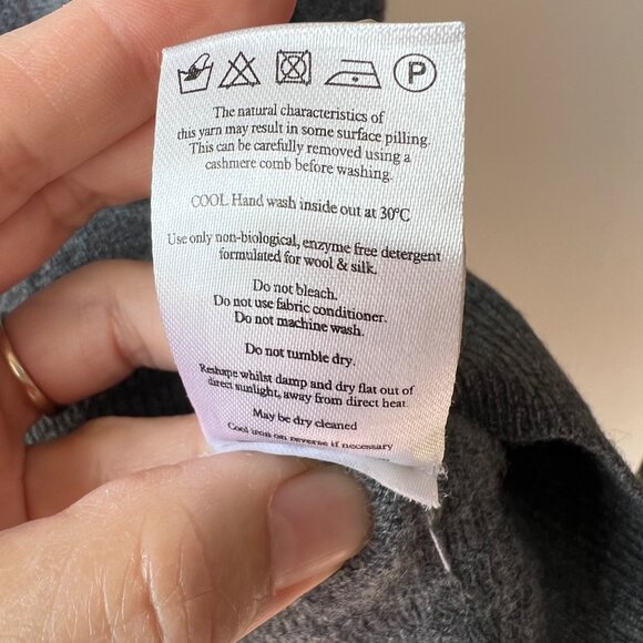 Pure Collection Men’s Cashmere Zip Neck Sweater – Charcoal Grey – Size M P1 - Picture 9 of 9